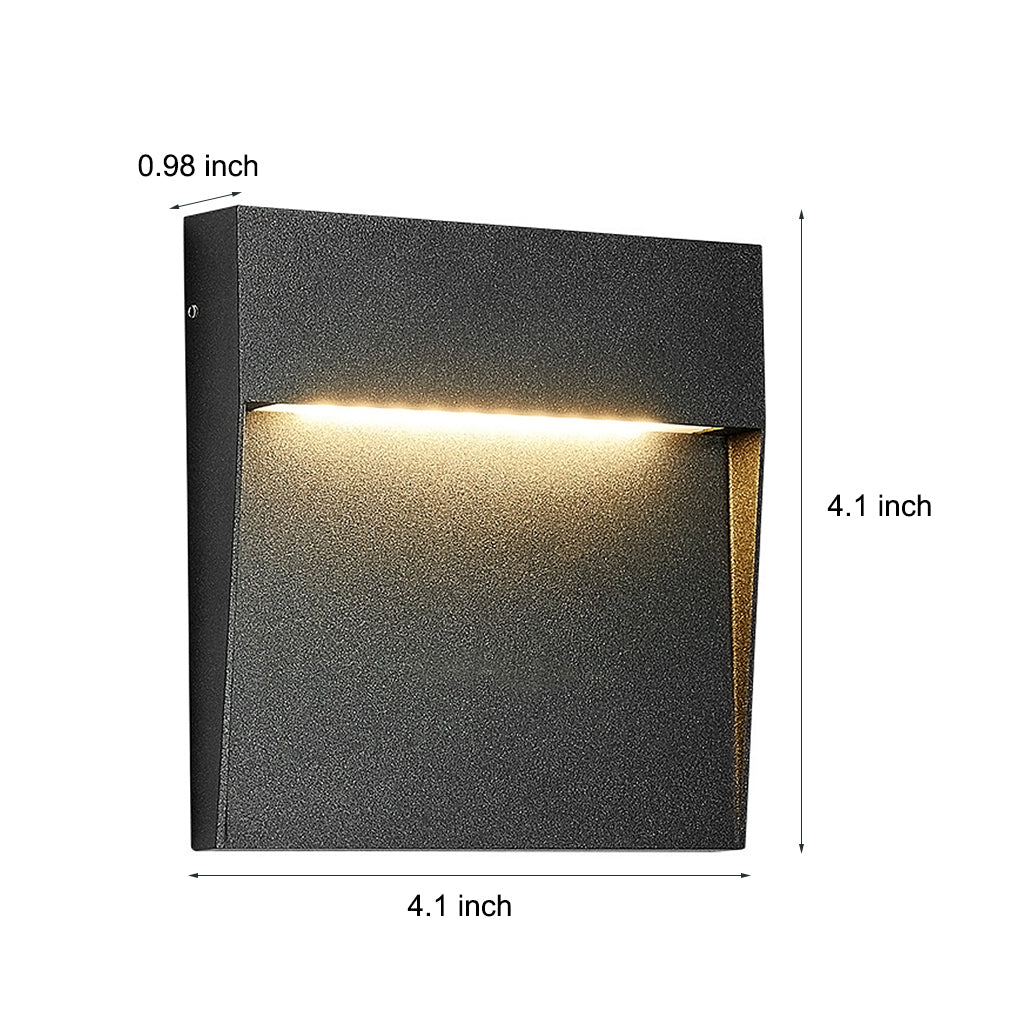 Modern Black Square LED Outdoor Step Light IP54 Waterproof Stair Wall Sconce for Deck and Patio