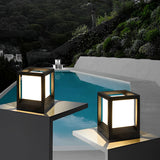 Modern Black Square LED Solar Post Cap Light Waterproof Outdoor Fence Deck Lighting