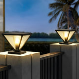 Modern Black Square Solar Fence Post Lights Waterproof Outdoor Garden Deck Cap Lighting