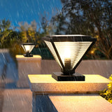 Modern Black Square Solar Fence Post Lights Waterproof Outdoor Garden Deck Cap Lighting