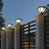 Modern Black Square Solar Fence Post Lights Waterproof Outdoor Garden Deck Cap Lighting