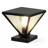 Modern Black Square Solar Fence Post Lights Waterproof Outdoor Garden Deck Cap Lighting