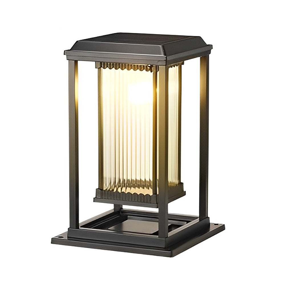 Modern Black Square Solar Landscape Pathway Lights Waterproof Outdoor Garden Lawn Lighting