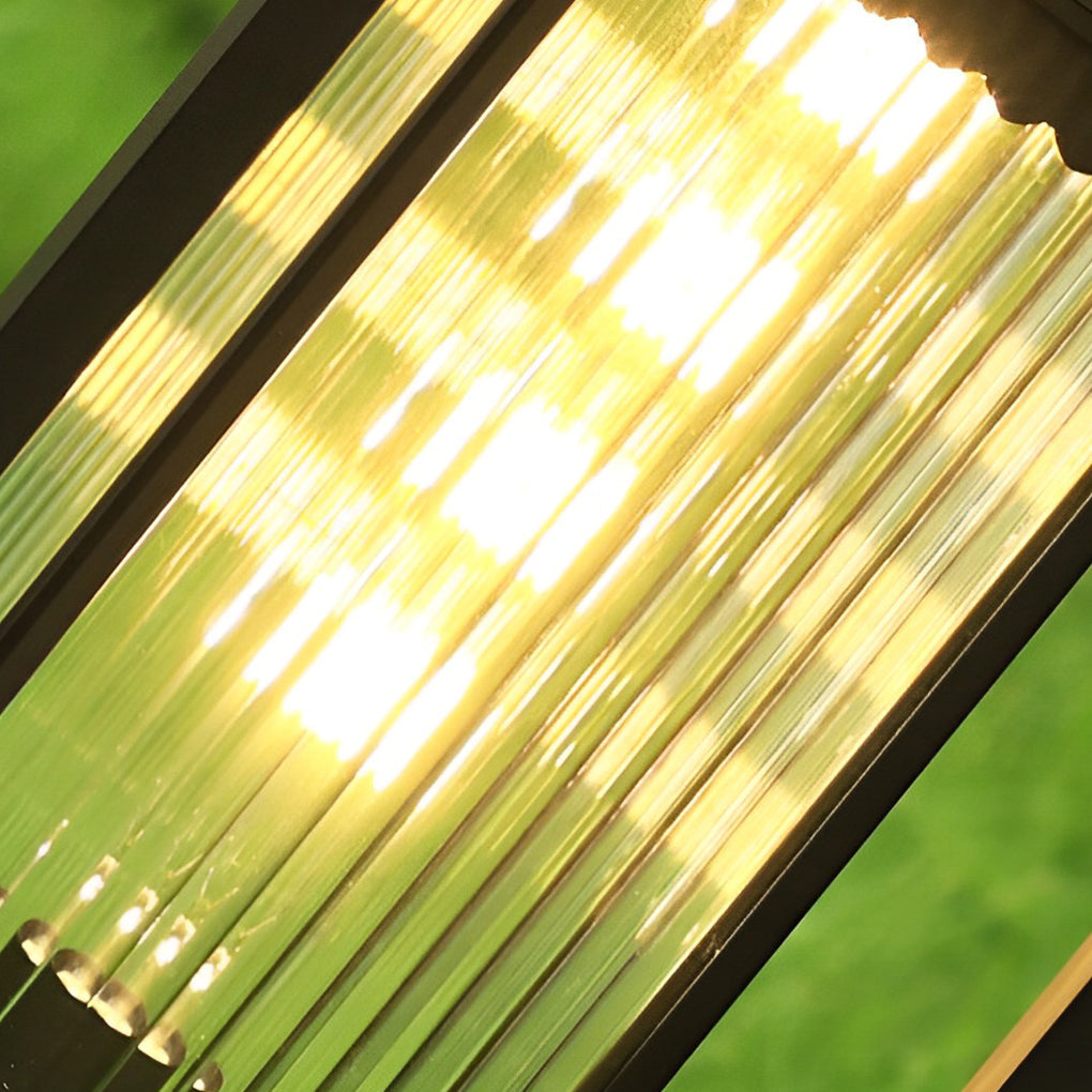 Modern Black Square Solar Landscape Pathway Lights Waterproof Outdoor Garden Lawn Lighting