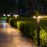 Modern Black Square Solar LED Outdoor Path Lights for Garden and Driveway Pathways