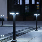 Modern Black Square Solar LED Outdoor Path Lights for Garden and Driveway Pathways