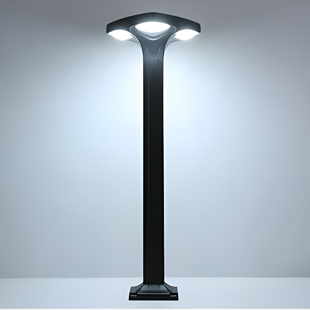 Modern Black Square Solar LED Outdoor Path Lights for Garden and Driveway Pathways