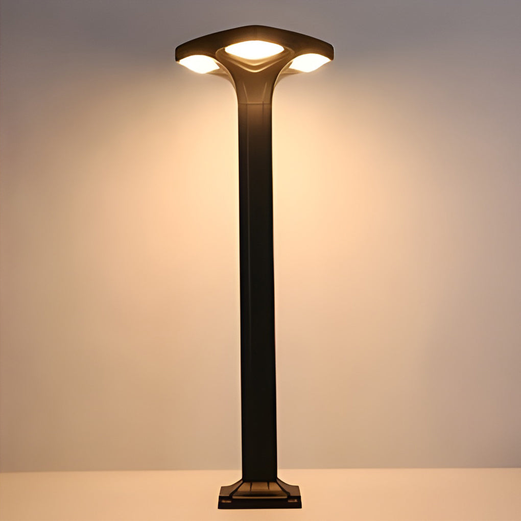 Modern Black Square Solar LED Outdoor Path Lights for Garden and Driveway Pathways