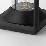 Modern Black Square Solar Powered Fence Post Light Waterproof LED Garden Lantern