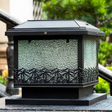 Modern Black Square Solar Powered LED Fence Post Cap Lights for Outdoor Garden Path and Deck Lighting