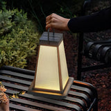 Modern Black Square Solar Powered LED Outdoor Lantern for Garden and Patio