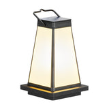 Modern Black Square Solar Powered LED Outdoor Lantern for Garden and Patio