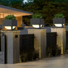 Modern Black Square Waterproof LED Outdoor Fence Post Light with Integrated Flowerpot Planter