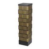 Modern Black Waterproof LED Lawn Light with Retro Grid Design for Outdoor Pathway and Garden