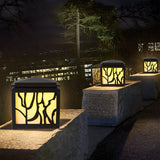Modern Black Waterproof LED Outdoor Post Light Stainless Steel Imitation Marble Fence Garden Lamp
