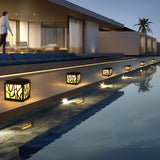 Modern Black Waterproof LED Outdoor Post Light Stainless Steel Imitation Marble Fence Garden Lamp