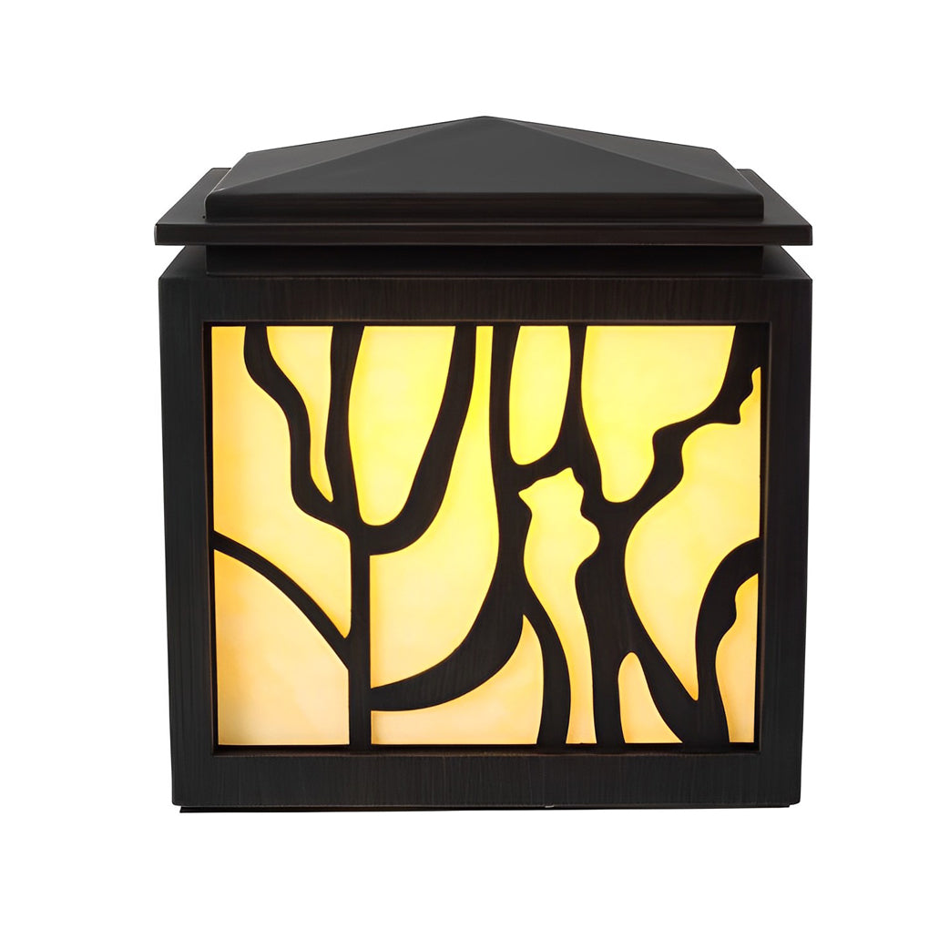 Modern Black Waterproof LED Outdoor Post Light Stainless Steel Imitation Marble Fence Garden Lamp
