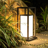 Modern Black Waterproof LED Solar Fence Post Lights Outdoor Pillar Lamp for Patio Garden