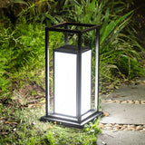 Modern Black Waterproof LED Solar Fence Post Lights Outdoor Pillar Lamp for Patio Garden