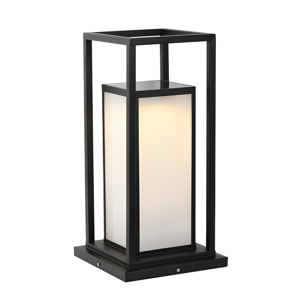 Modern Black Waterproof LED Solar Fence Post Lights Outdoor Pillar Lamp for Patio Garden