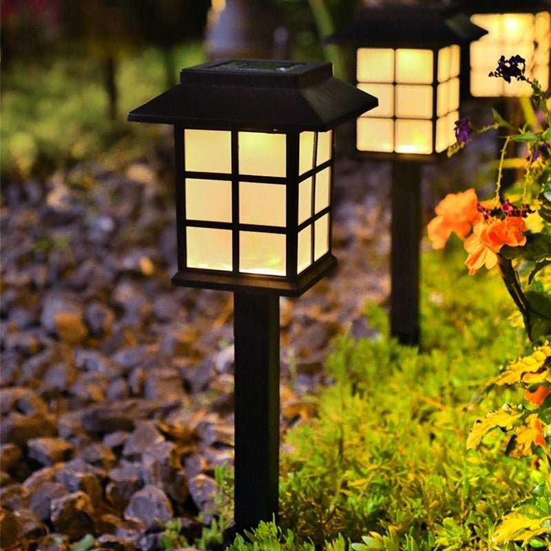 Modern Black Waterproof LED Solar Powered Outdoor Pathway Lights for Garden Landscape Decoration