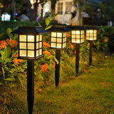 Modern Black Waterproof LED Solar Powered Outdoor Pathway Lights for Garden Landscape Decoration