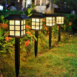 Modern Black Waterproof LED Solar Powered Outdoor Pathway Lights for Garden Landscape Decoration