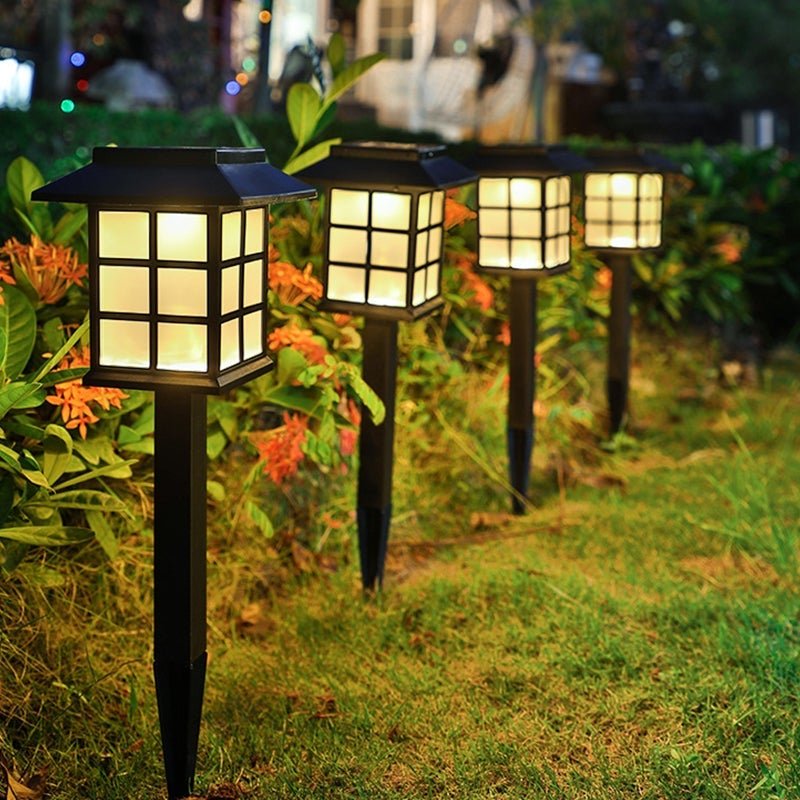 Modern Black Waterproof LED Solar Powered Outdoor Pathway Lights for Garden Landscape Decoration