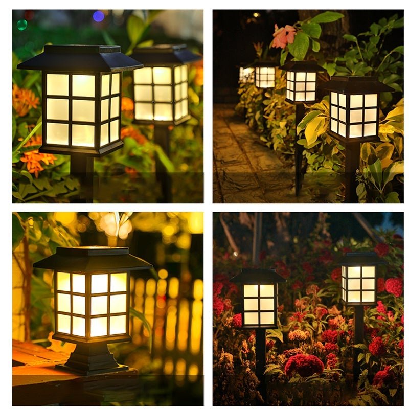 Modern Black Waterproof LED Solar Powered Outdoor Pathway Lights for Garden Landscape Decoration