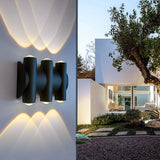 Modern Black Waterproof LED Up and Down Outdoor Wall Washer Light for Garden and Balcony