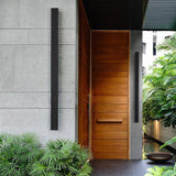 Modern Black Waterproof Outdoor Long Strip LED Wall Lamp for Gardens and Porches