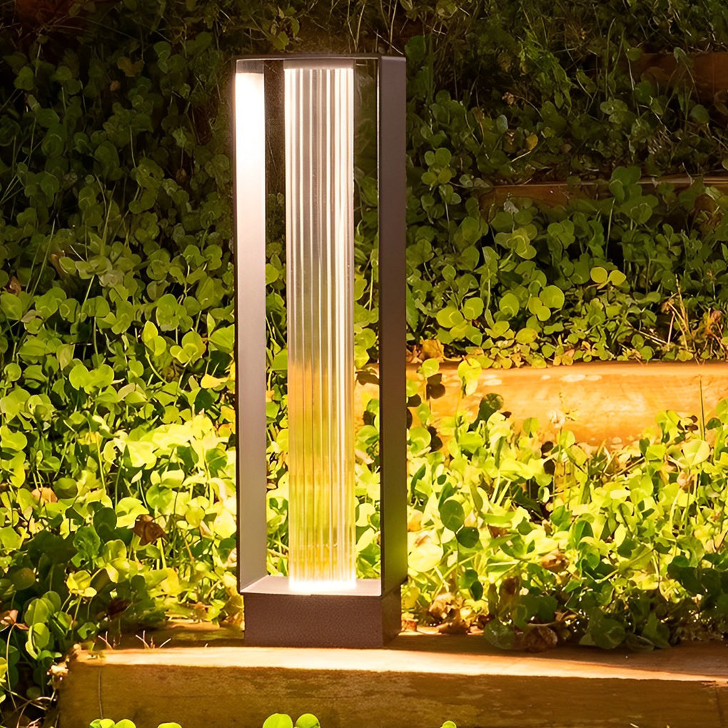 Modern Black Waterproof Solar LED Path Light for Outdoor Garden and Lawn