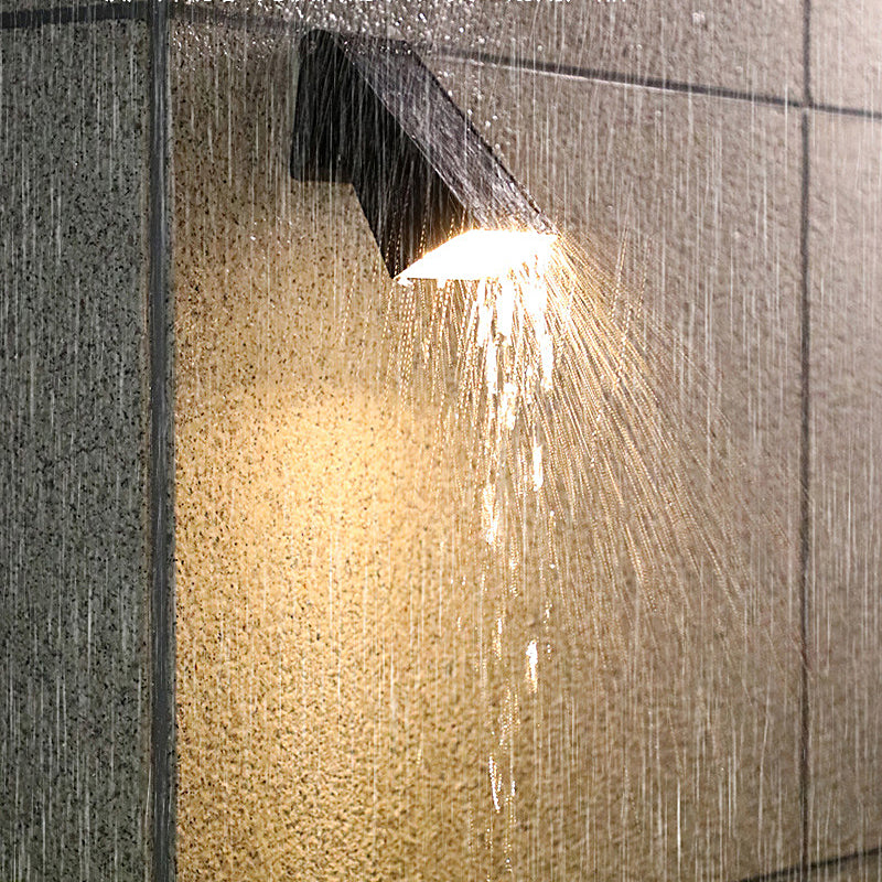Modern Black Waterproof Solar LED Wall Sconce with 90 Degree Adjustable Light Head