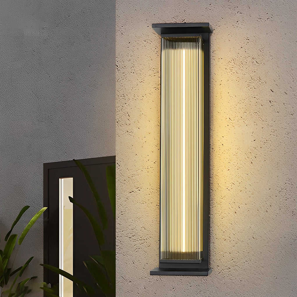 Modern Black Waterproof Strip LED Outdoor Wall Sconce Lighting for Garden and Villa