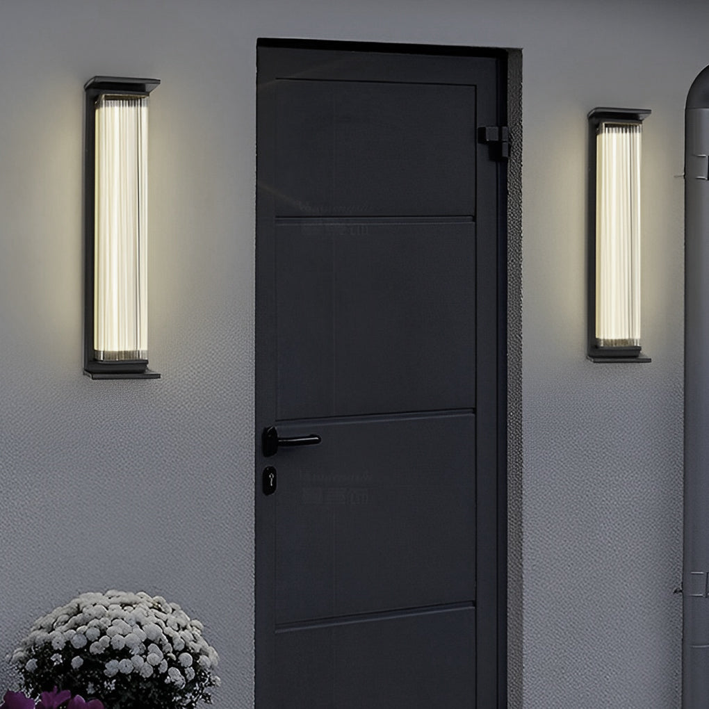 Modern Black Waterproof Strip LED Outdoor Wall Sconce Lighting for Garden and Villa
