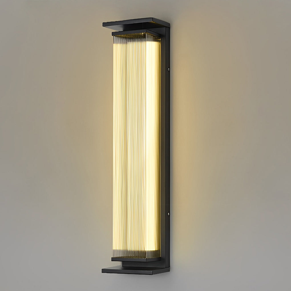 Modern Black Waterproof Strip LED Outdoor Wall Sconce Lighting for Garden and Villa