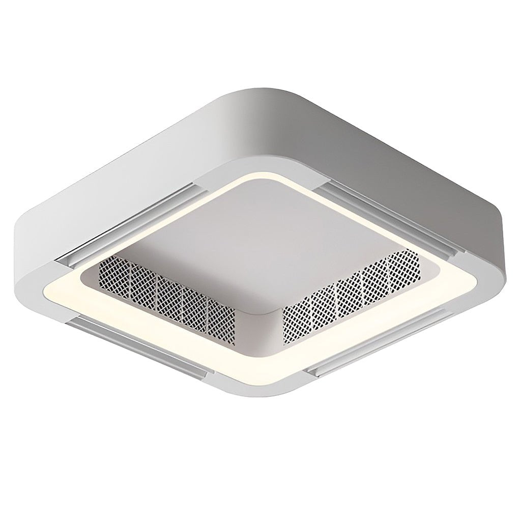 Low Profile Bladeless Ceiling Fan with Dimmable LED Light and Quiet Inverter Motor