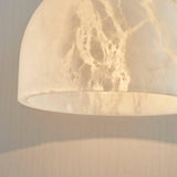 Modern Blair Alabaster Hanging Light with Brass Details and Natural Stone Shade for Kitchen