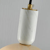 Modern Blair Alabaster Hanging Light with Brass Details and Natural Stone Shade for Kitchen