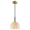 Modern Blair Alabaster Hanging Light with Brass Details and Natural Stone Shade for Kitchen