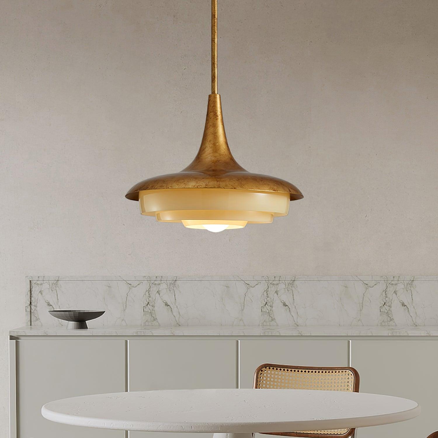 Modern Blossom Flower Glass Pendant Light Gold Floral Ceiling Hanging Fixture