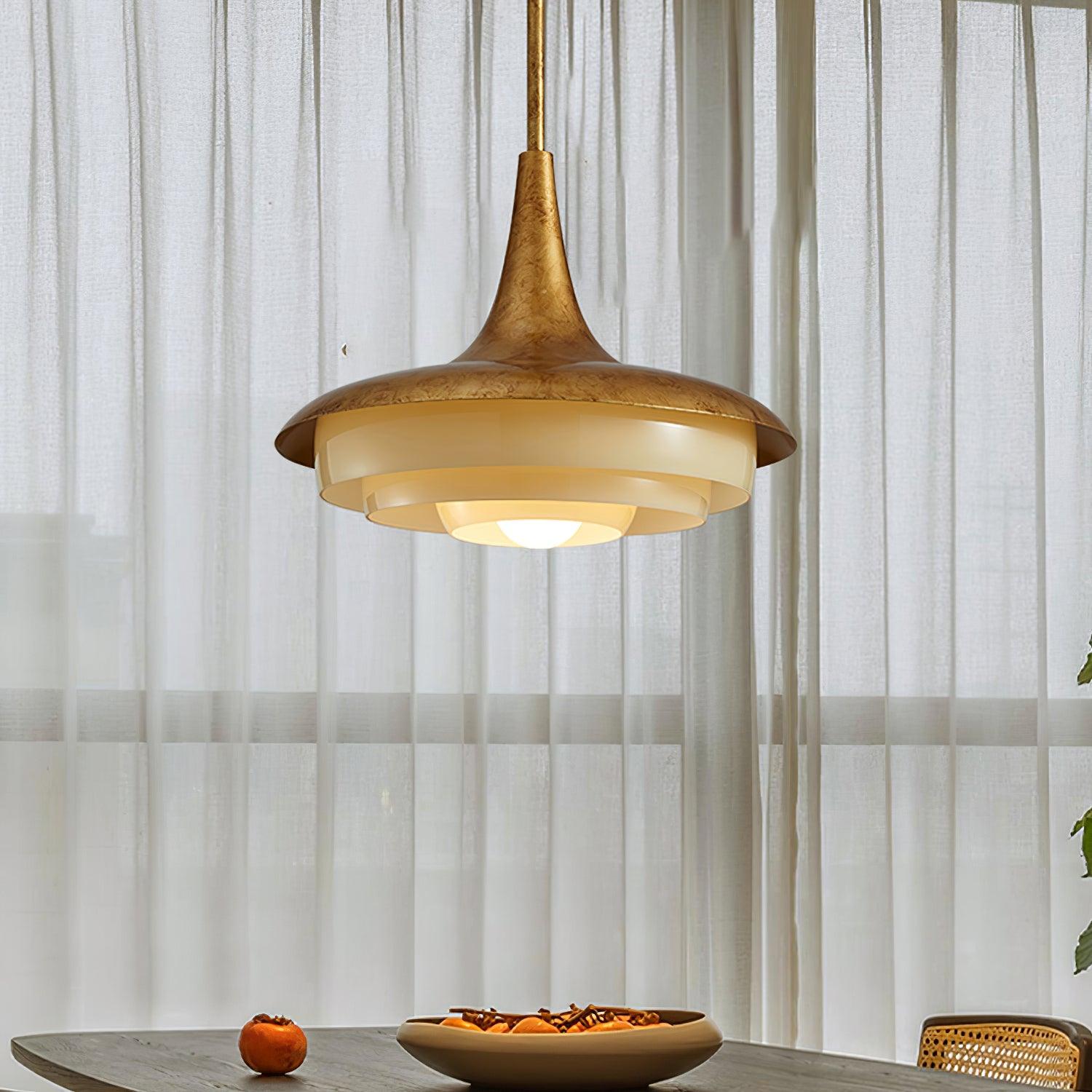 Modern Blossom Flower Glass Pendant Light Gold Floral Ceiling Hanging Fixture
