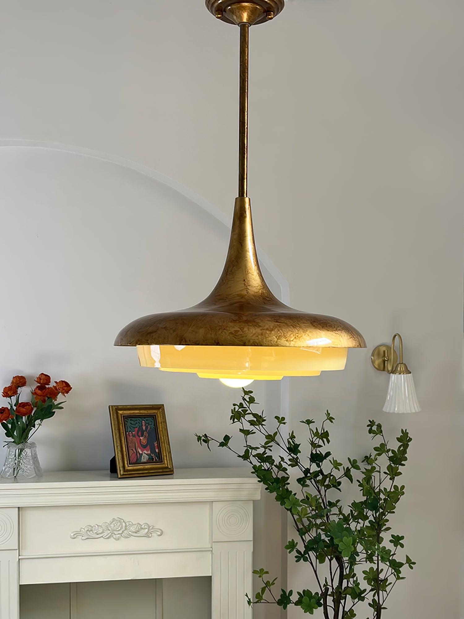 Modern Blossom Flower Glass Pendant Light Gold Floral Ceiling Hanging Fixture