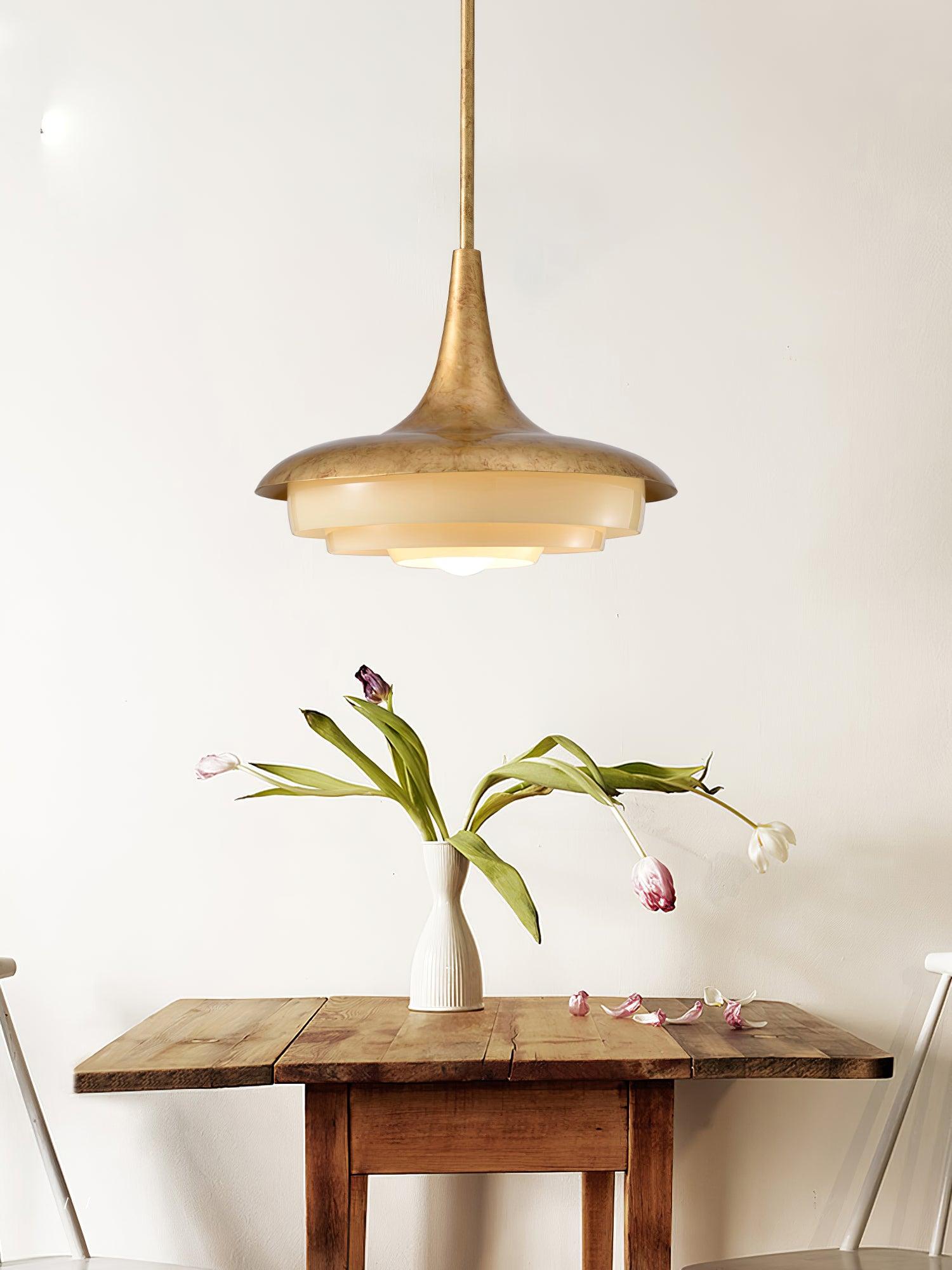 Modern Blossom Flower Glass Pendant Light Gold Floral Ceiling Hanging Fixture