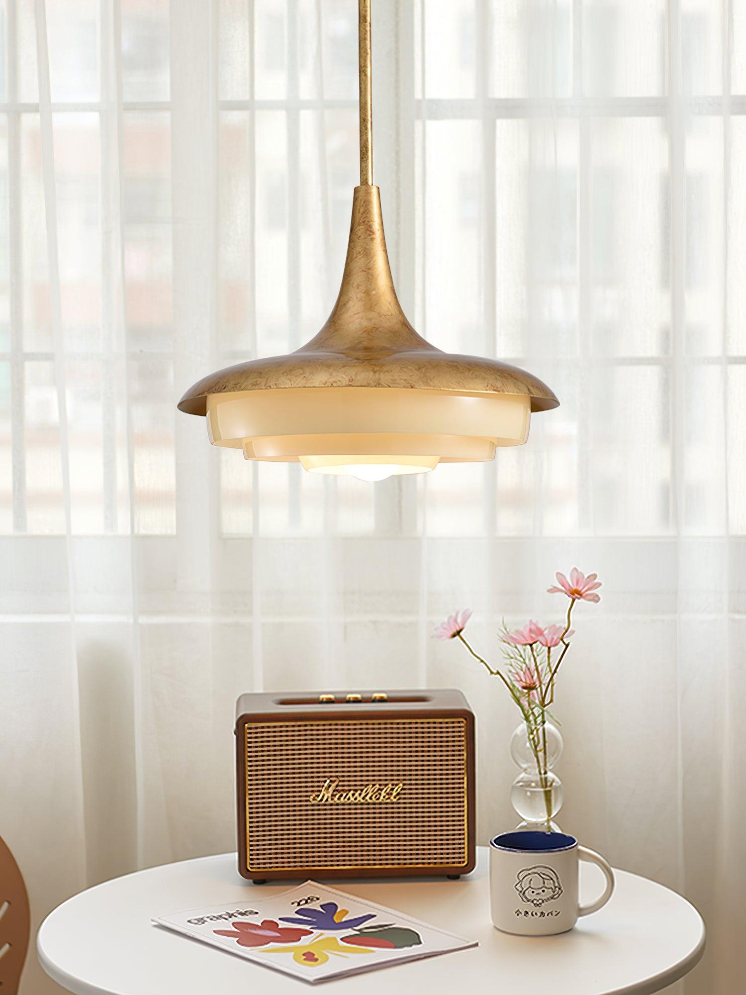 Modern Blossom Flower Glass Pendant Light Gold Floral Ceiling Hanging Fixture