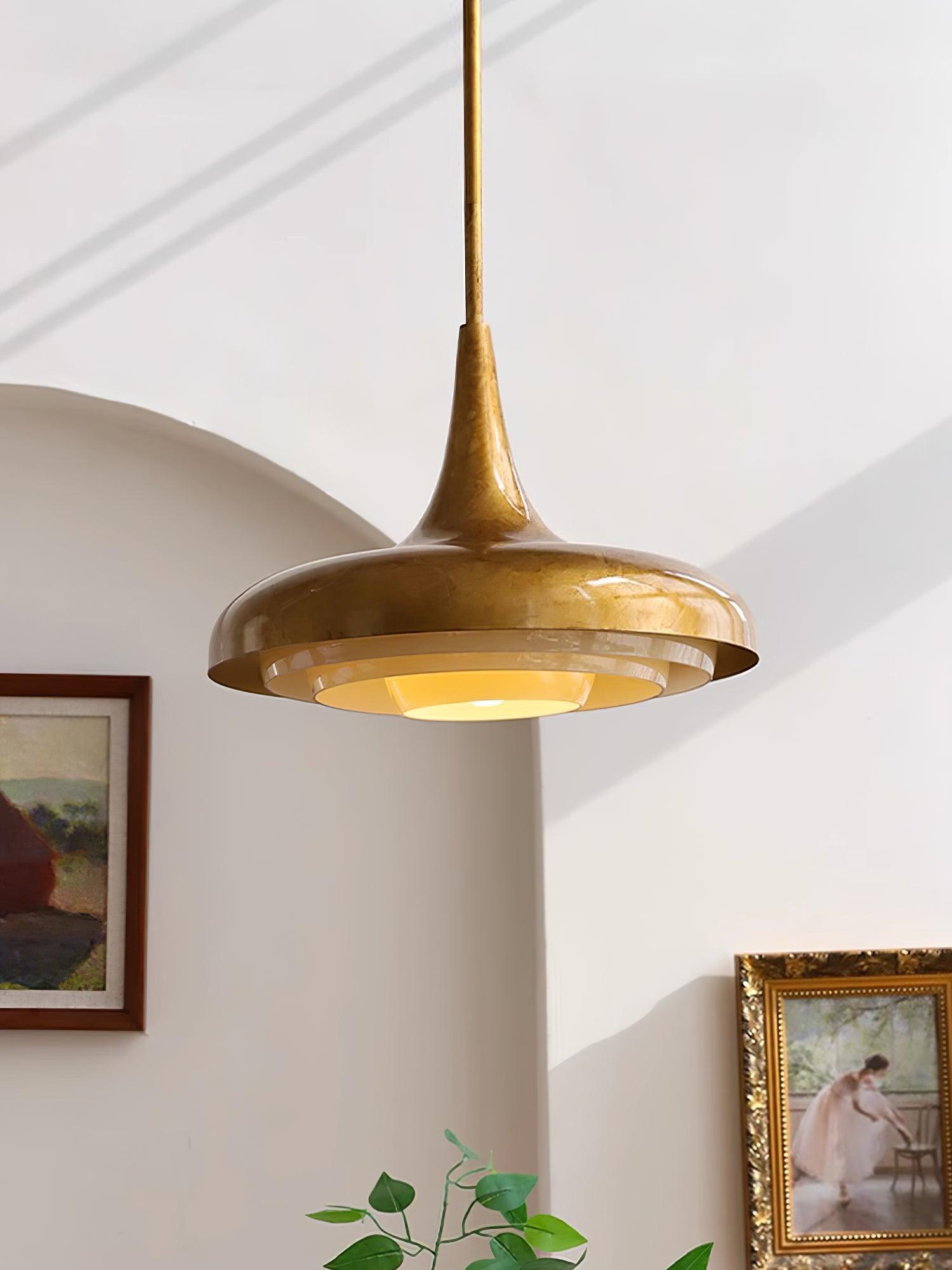 Modern Blossom Flower Glass Pendant Light Gold Floral Ceiling Hanging Fixture