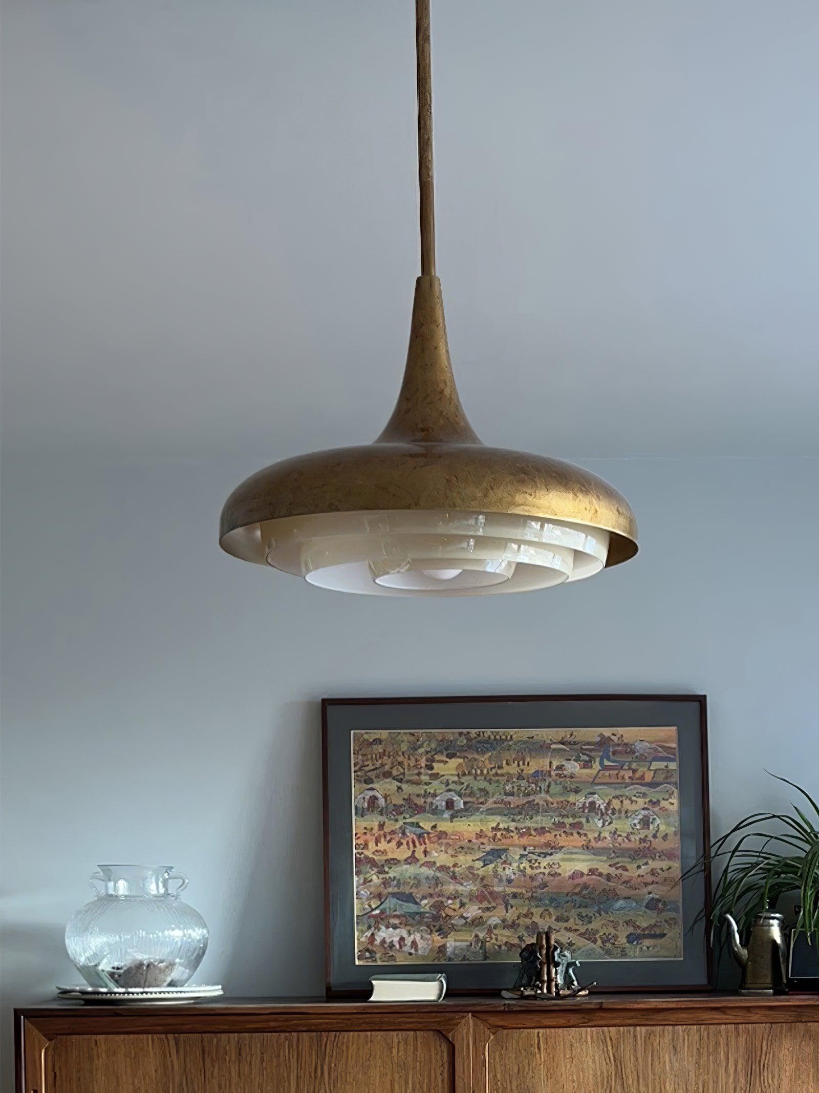 Modern Blossom Flower Glass Pendant Light Gold Floral Ceiling Hanging Fixture
