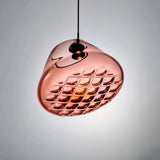 Modern Blown Glass Grid Pendant Light LED Geometric Hanging Lamp for Elegant Interior Lighting