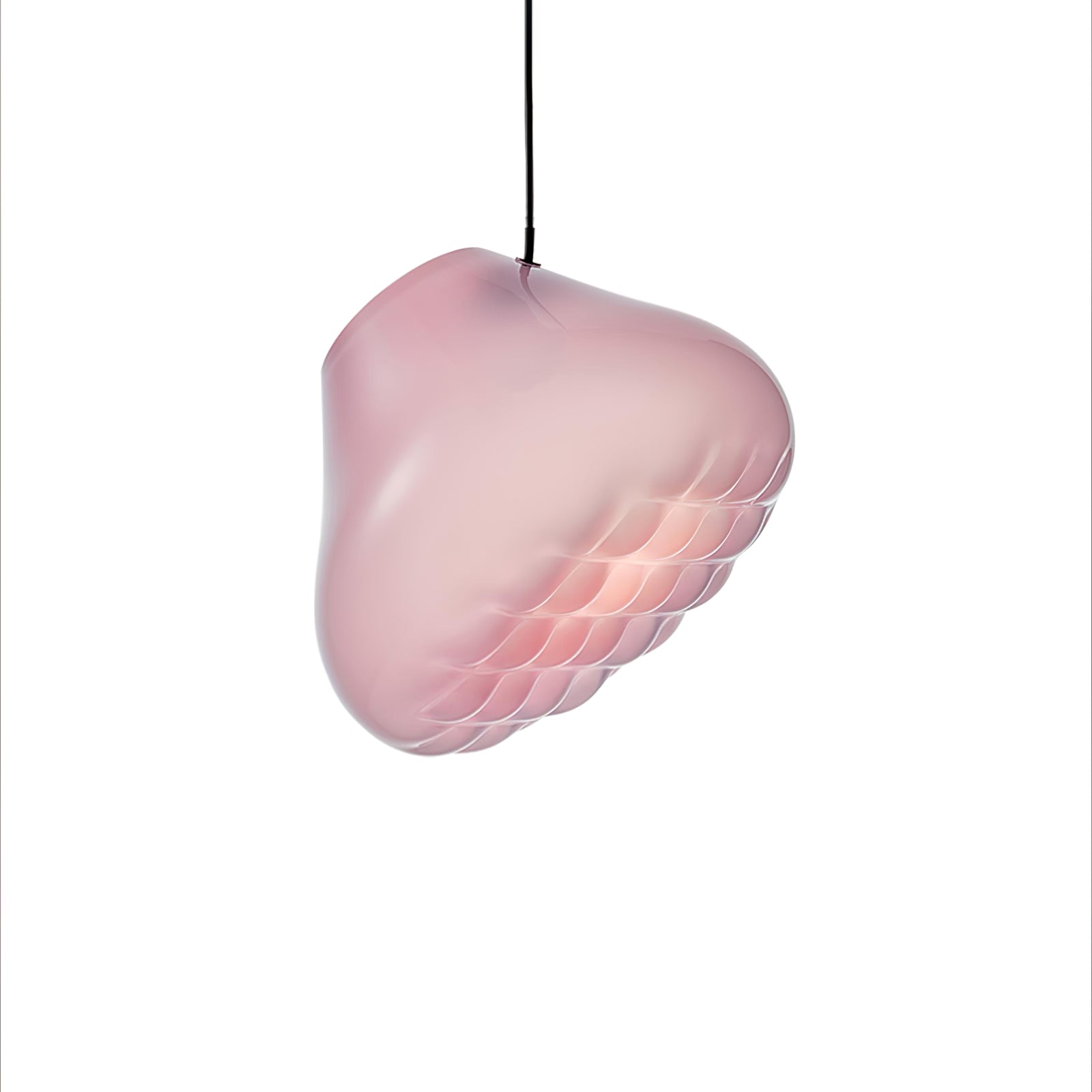 Modern Blown Glass Grid Pendant Light LED Geometric Hanging Lamp for Elegant Interior Lighting