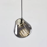 Modern Blown Glass Grid Pendant Light LED Geometric Hanging Lamp for Elegant Interior Lighting